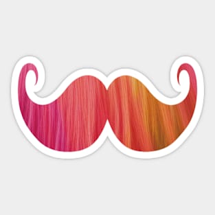 Colorful Mustache Sticker